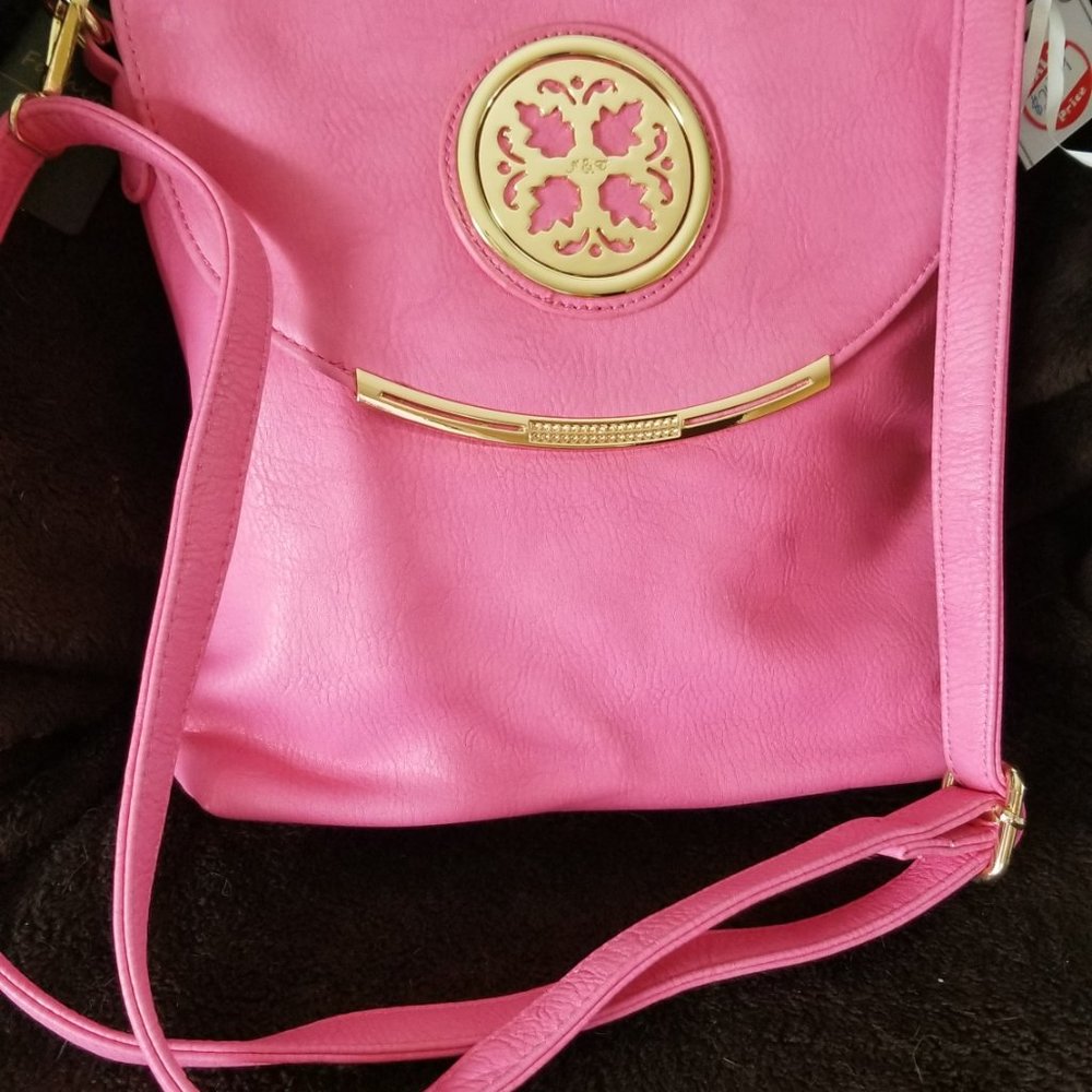 Pink Cross Body with Gold Trim